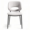 Chaise en tissu gris avec structure métallique noire 45 x 45 x 85cm