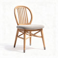 Chaise en bois avec assise en tissu gris 40 x 40 x 85cm pour intérieur