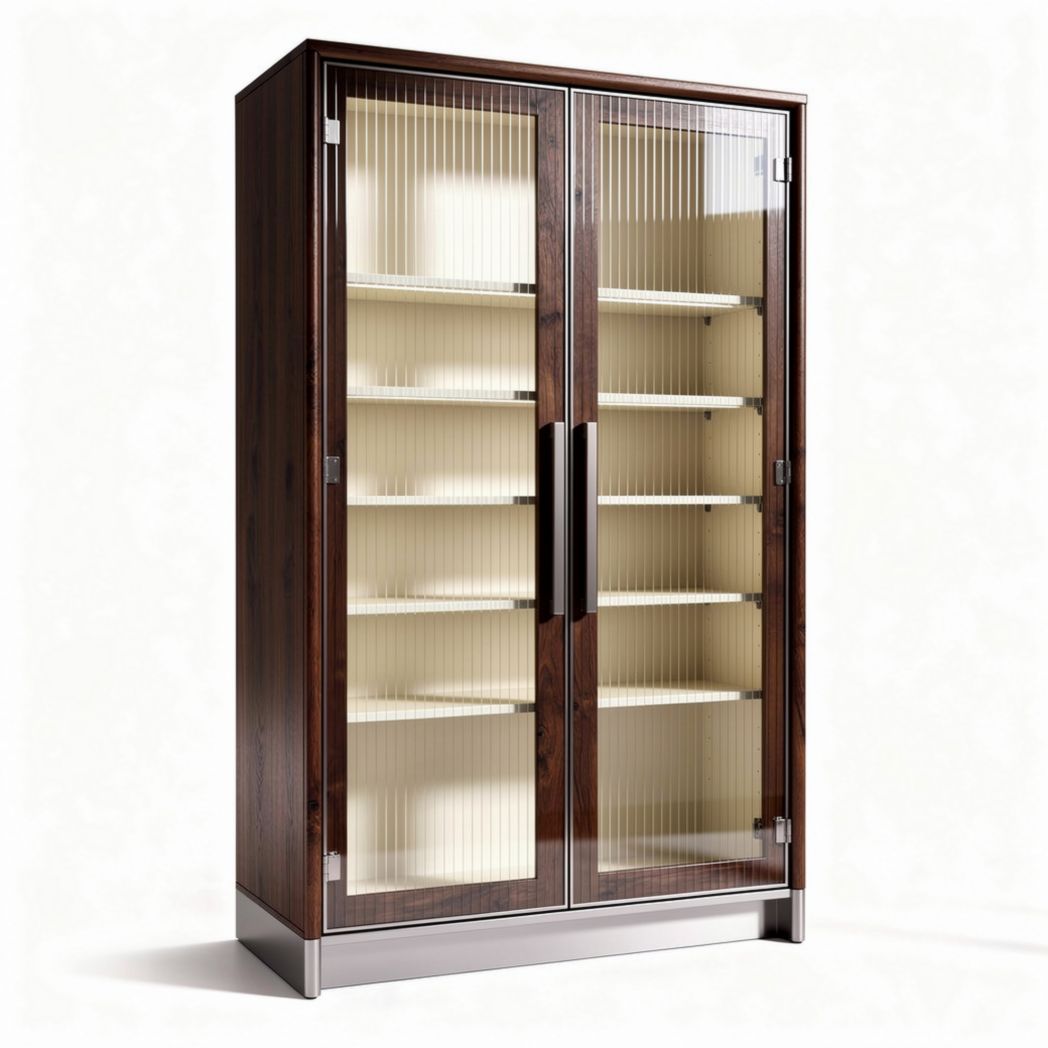 Vitrine réfrigérée en bois et verre 180 x 90 x 40cm pour présentation des produits
