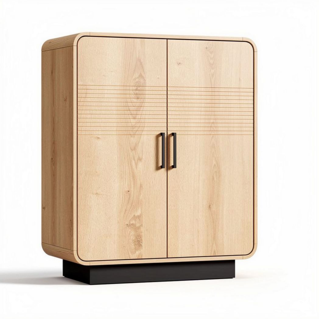 Armoire en bois de chêne avec deux portes et design contemporain 80 x 40 x 120cm