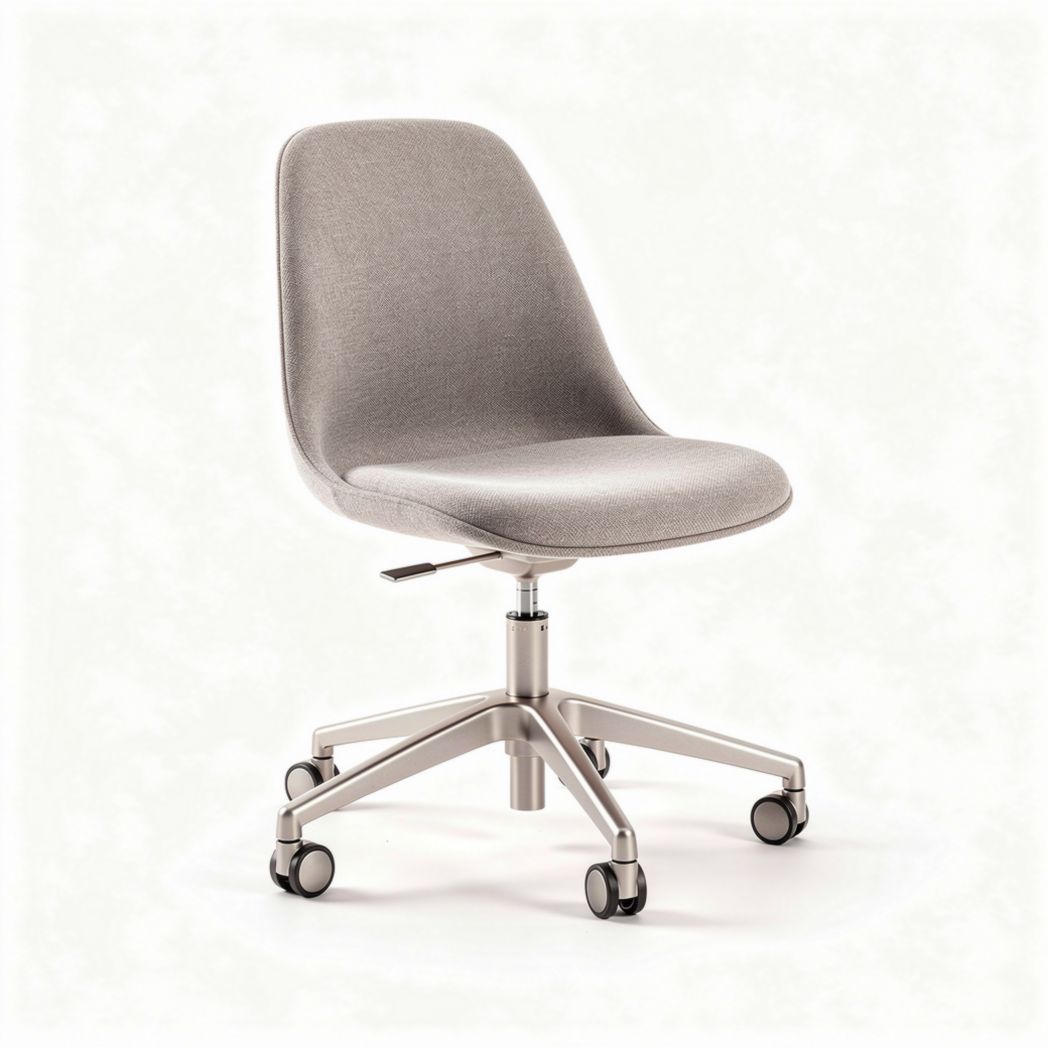 Chaise de bureau à roulettes en tissu gris avec hauteur réglable 50 x 50 x 90cm