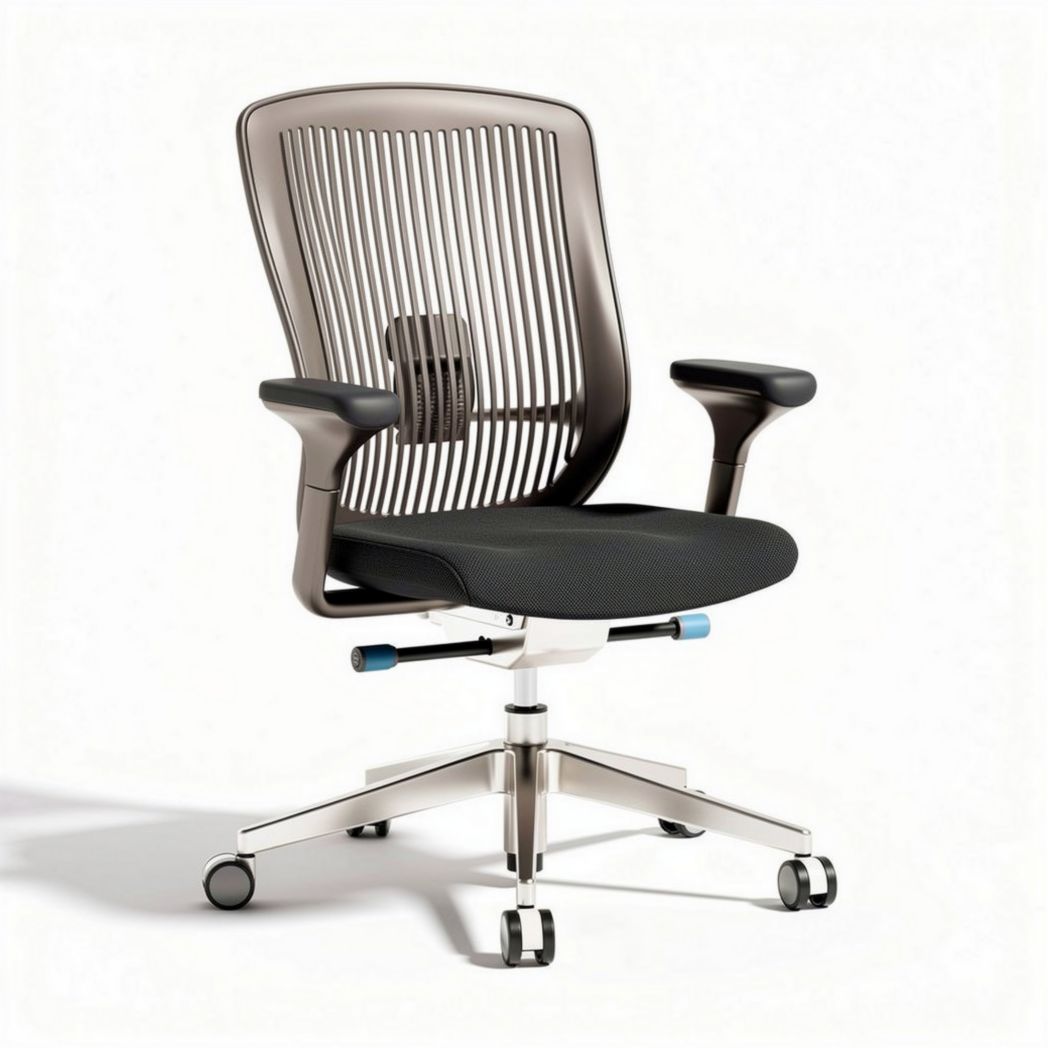 Chaise de bureau ergonomique en mesh noir avec accoudoirs réglables 50 x 60 x 100cm